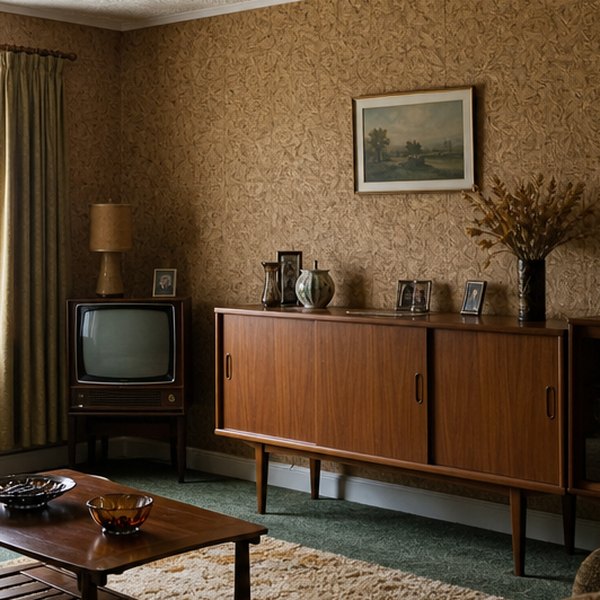 Vintage 1970s room with hidden discovery — detail