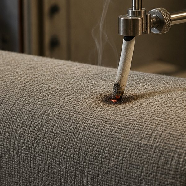 Furniture tested for fire safety standards — detail