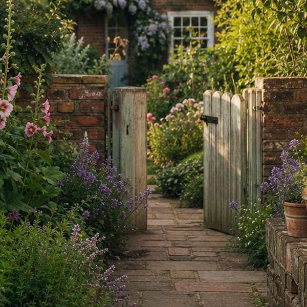 Well-maintained garden with flowering plants and greenery — detail