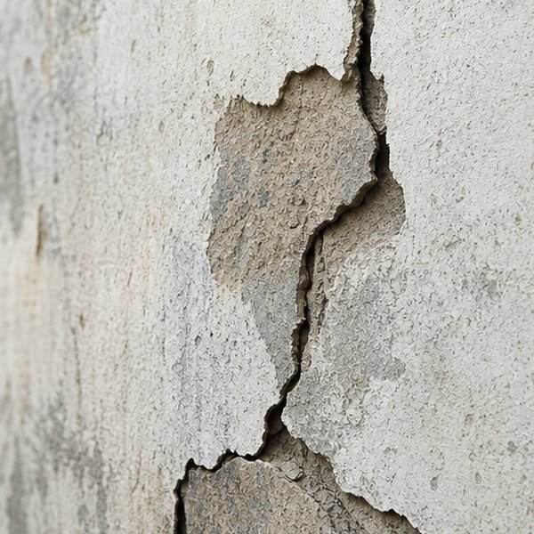 Close-up of textured wall surface with visible cracks — detail