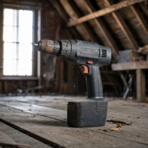 in a loft, a Black & Decker drill that has not been touched since 1987.