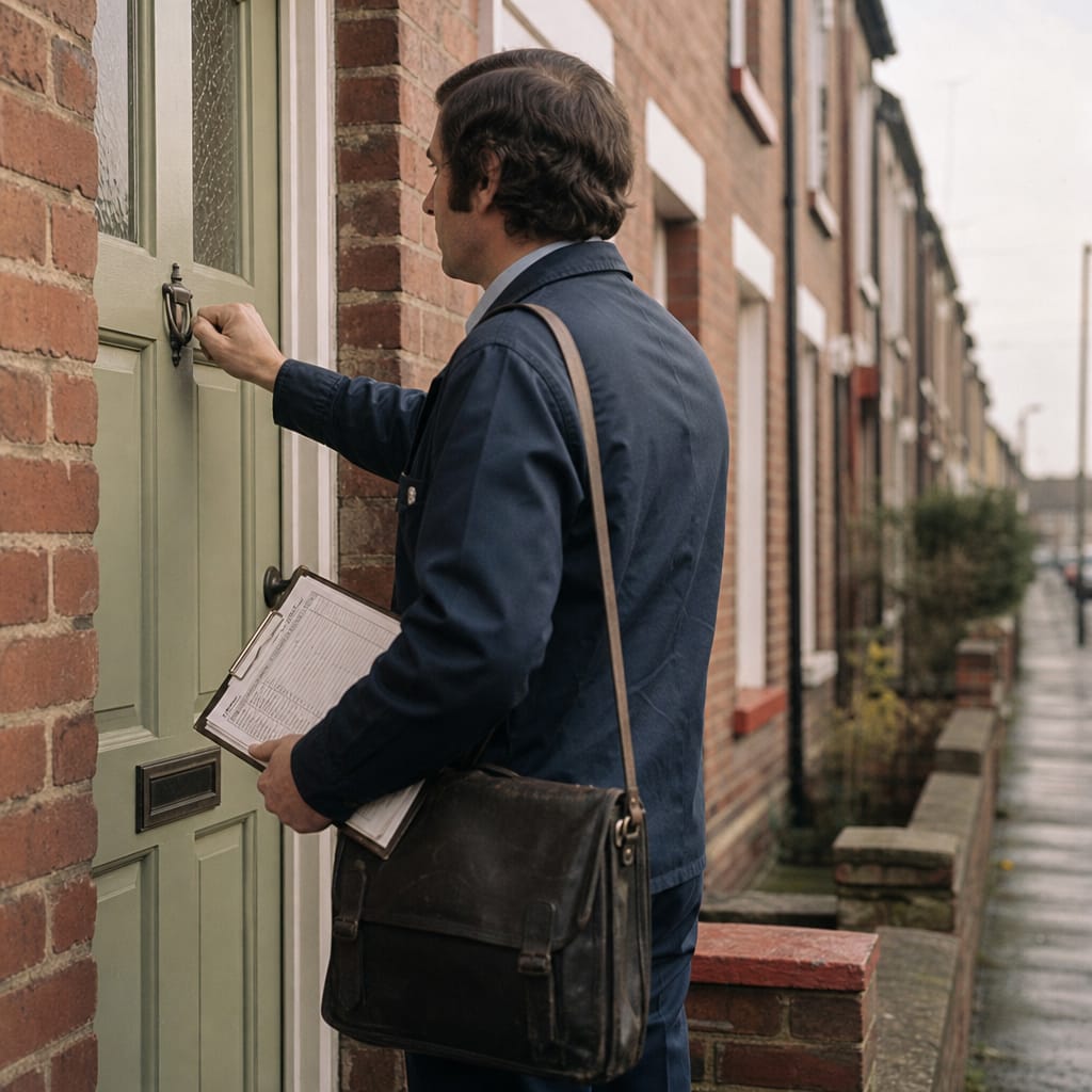 Engineer at door ready with diagnosis
