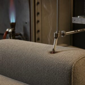 Furniture tested for fire safety standards