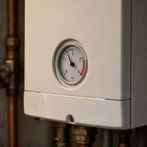 Boiler pressure gauge with checklist
