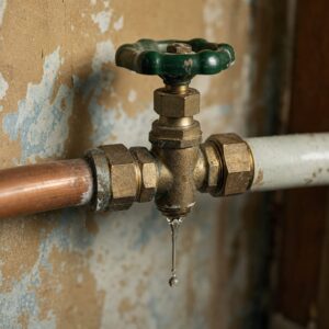 Homeowner examining unfamiliar plumbing system