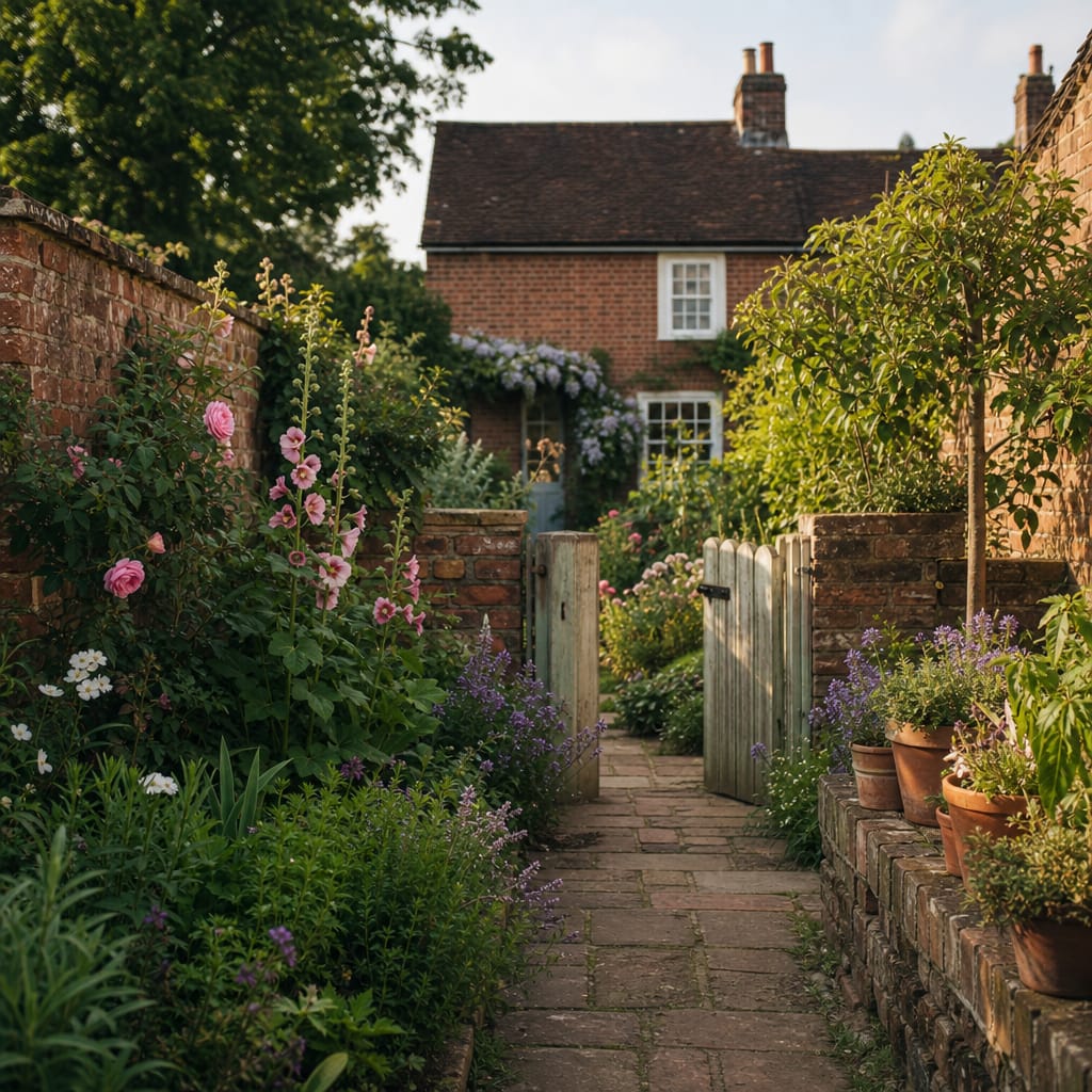 Well-maintained garden with flowering plants and greenery