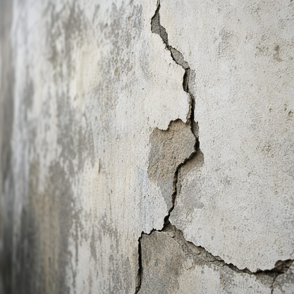 Close-up of textured wall surface with visible cracks