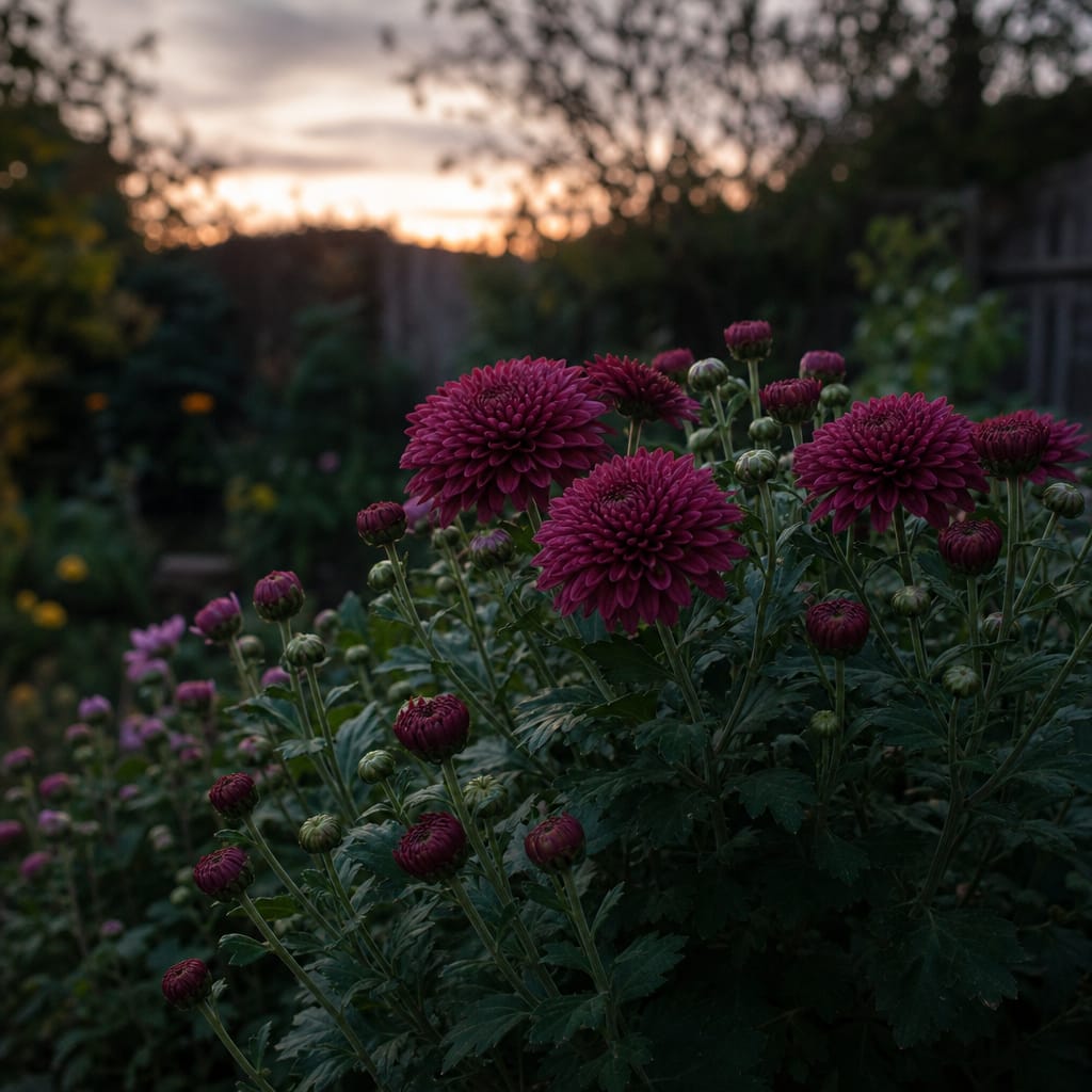 Garden plants growing by sunlight and time